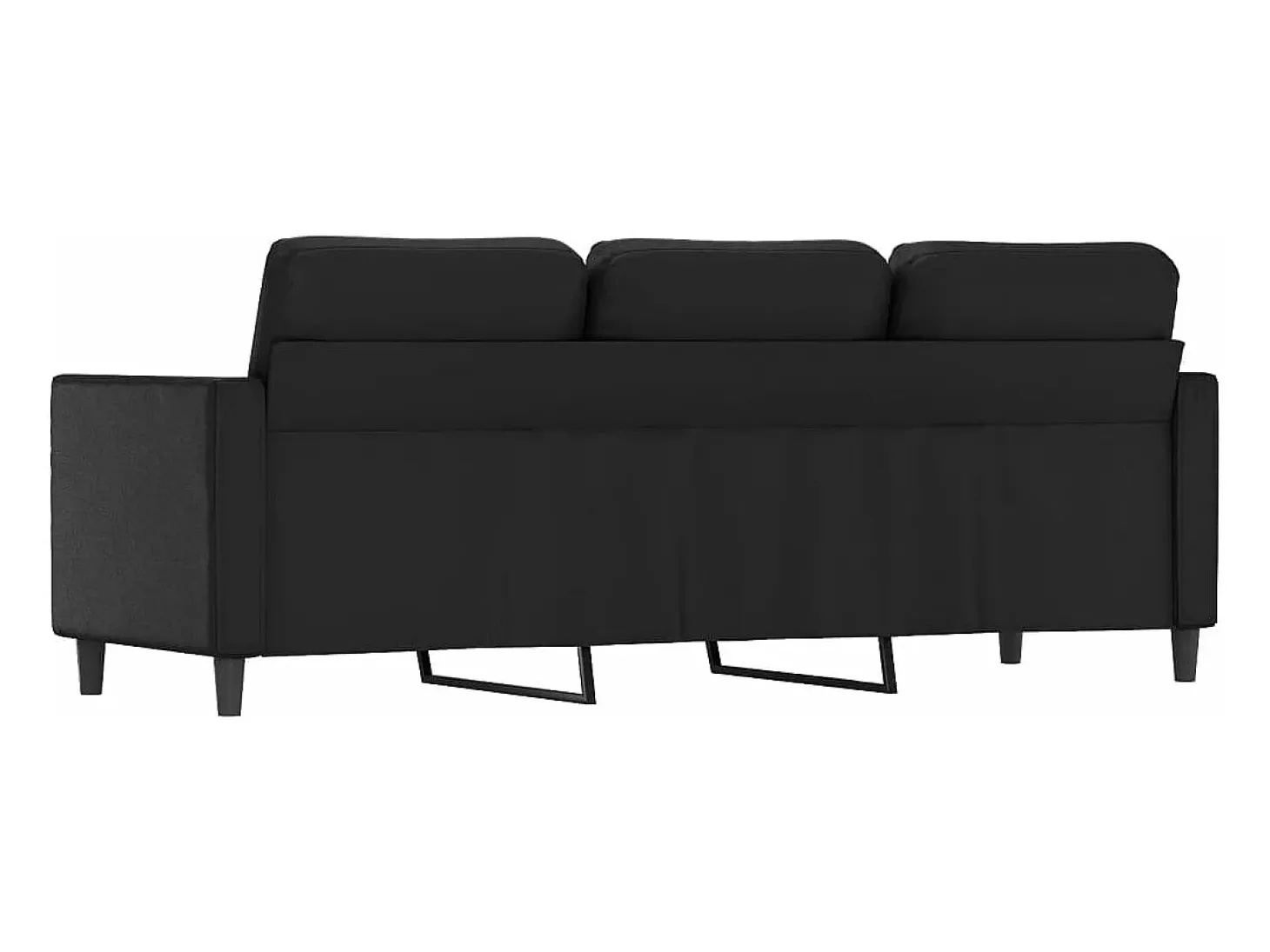 Sofá de 3 plazas de cuero sintético negro 180 cm