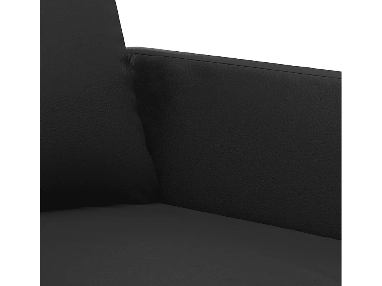 Sofá de 3 plazas de cuero sintético negro 180 cm