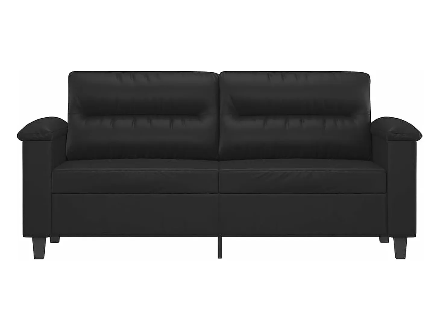 Sofá de 2 plazas de cuero sintético negro 140 cm