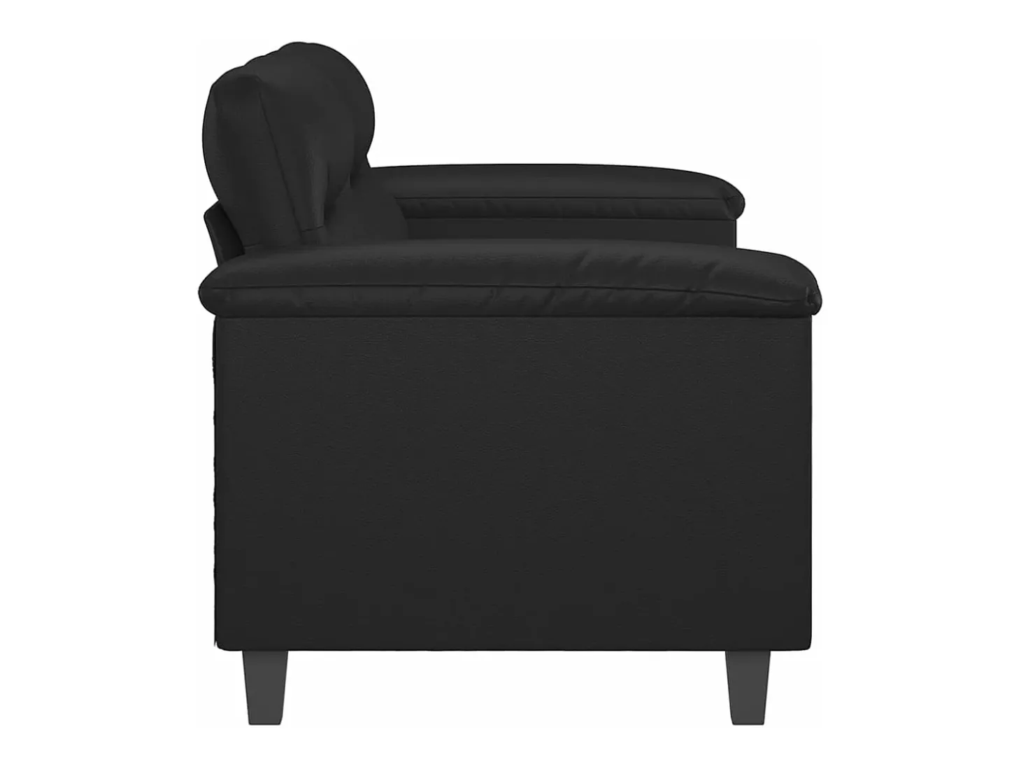Sofá de 2 plazas de cuero sintético negro 140 cm