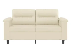 Sofá de 2 plazas de cuero sintético color crema 120 cm