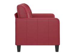 Sofá de 2 plazas de cuero sintético rojo vino 120 cm