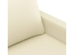 Sofá de 2 plazas de cuero sintético color crema 140 cm