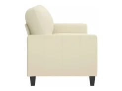 Sofá de 2 plazas de cuero sintético color crema 140 cm
