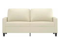 Sofá de 2 plazas de cuero sintético color crema 140 cm