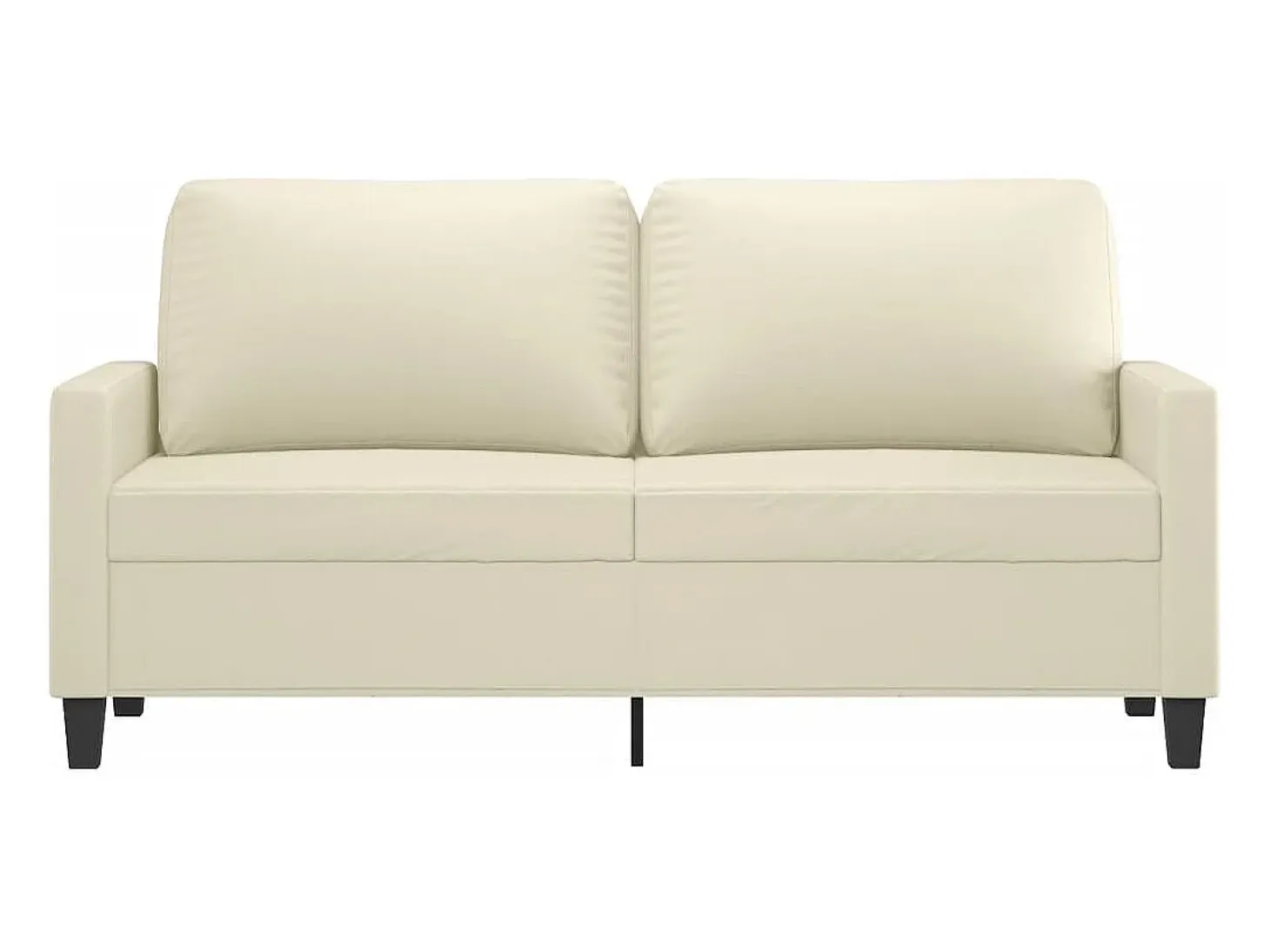 Sofá de 2 plazas de cuero sintético color crema 140 cm