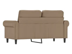 Sofá de 2 plazas de cuero sintético color capuchino 120 cm PWFG93567