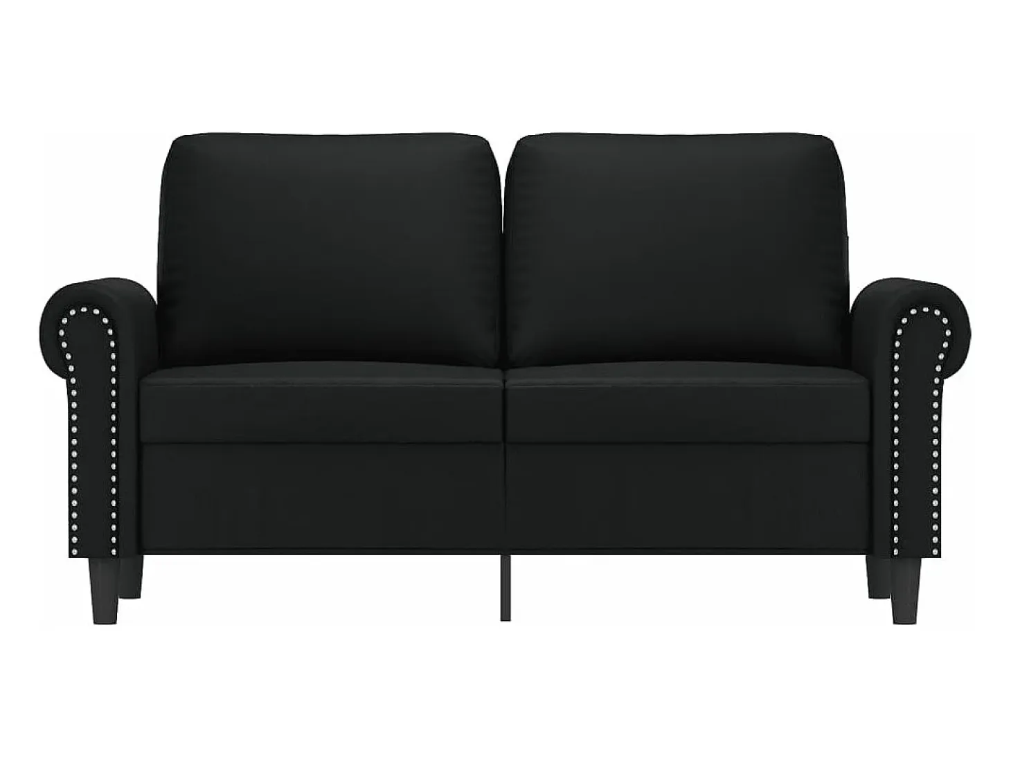 Sofá de 2 plazas de cuero sintético negro 120 cm
