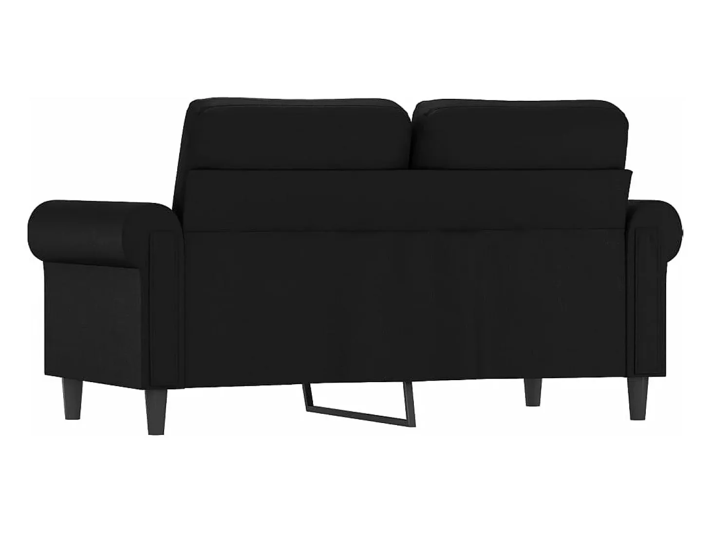 Sofá de 2 plazas de cuero sintético negro 120 cm