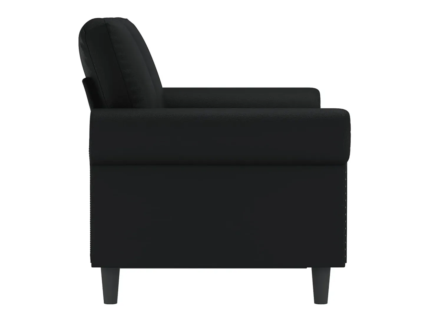 Sofá de 2 plazas de cuero sintético negro 120 cm