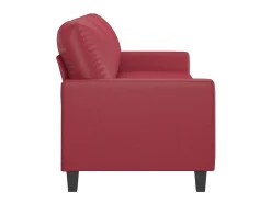 Sofá de 3 plazas de cuero sintético rojo vino 180 cm ES85523