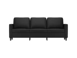 Sofá de 3 plazas de cuero sintético negro 180 cm PWFG96739