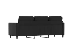 Sofá de 3 plazas de cuero sintético negro 180 cm PWFG96739