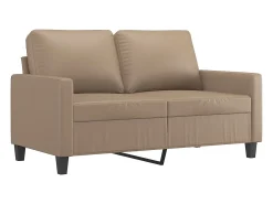 Sofá de 2 plazas de cuero sintético color capuchino 120 cm