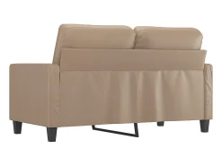 Sofá de 2 plazas de cuero sintético color capuchino 120 cm