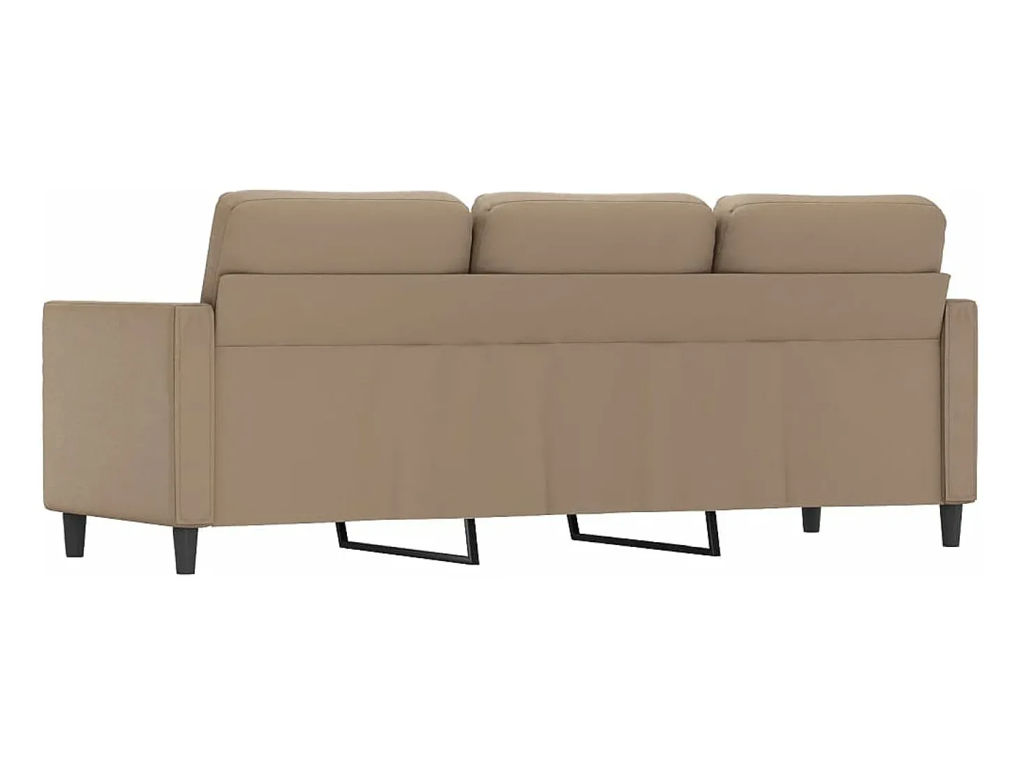 Sofá de 3 plazas de cuero sintético color capuchino 180 cm