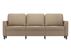 Sofá de 3 plazas de cuero sintético color capuchino 180 cm