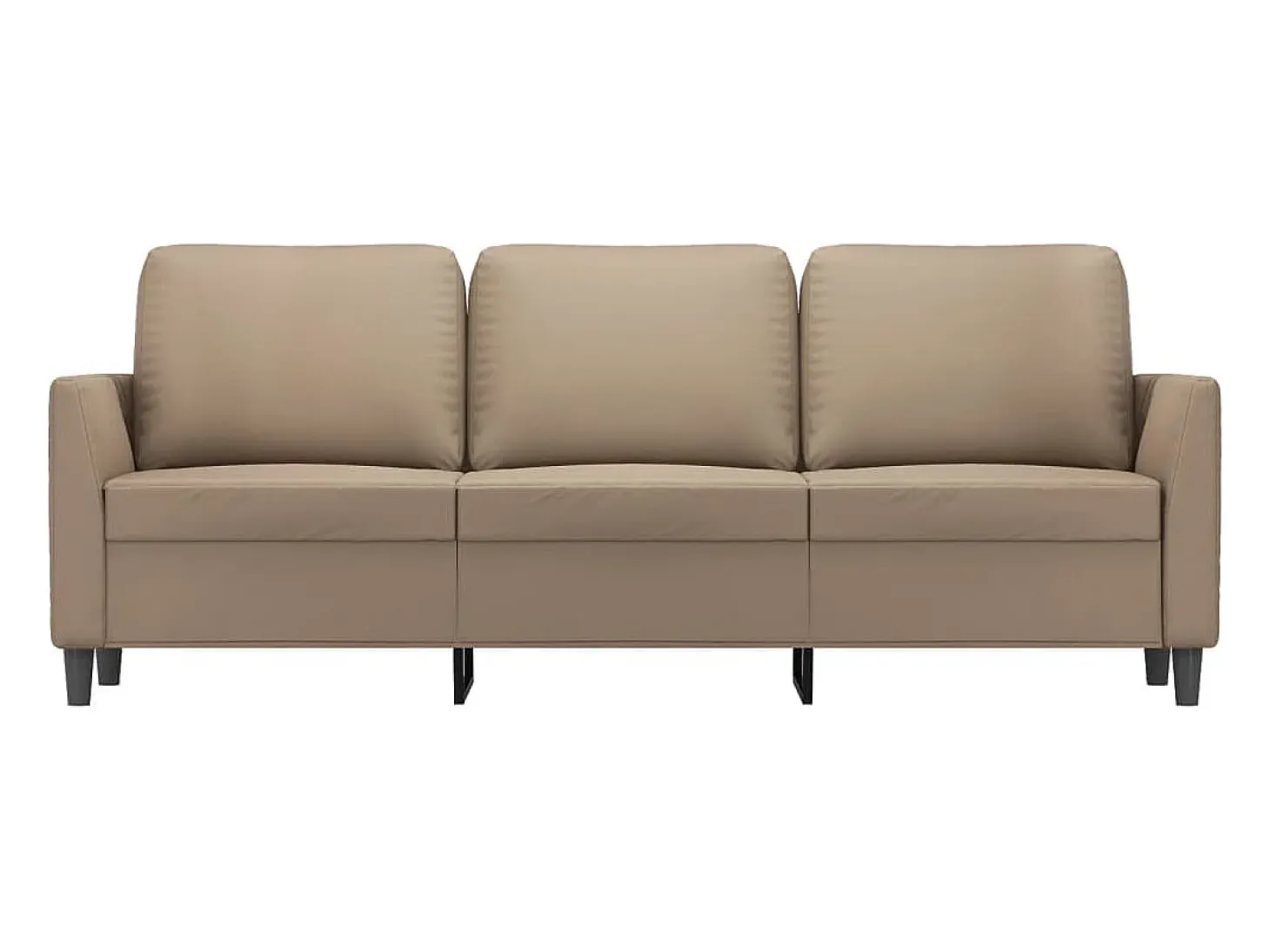 Sofá de 3 plazas de cuero sintético color capuchino 180 cm