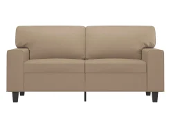 Sofá de 2 plazas de cuero sintético color capuchino 120 cm