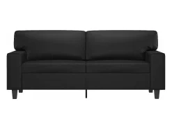 Sofá de 2 plazas de cuero sintético negro 140 cm