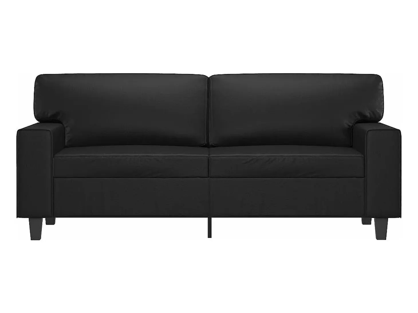 Sofá de 2 plazas de cuero sintético negro 140 cm