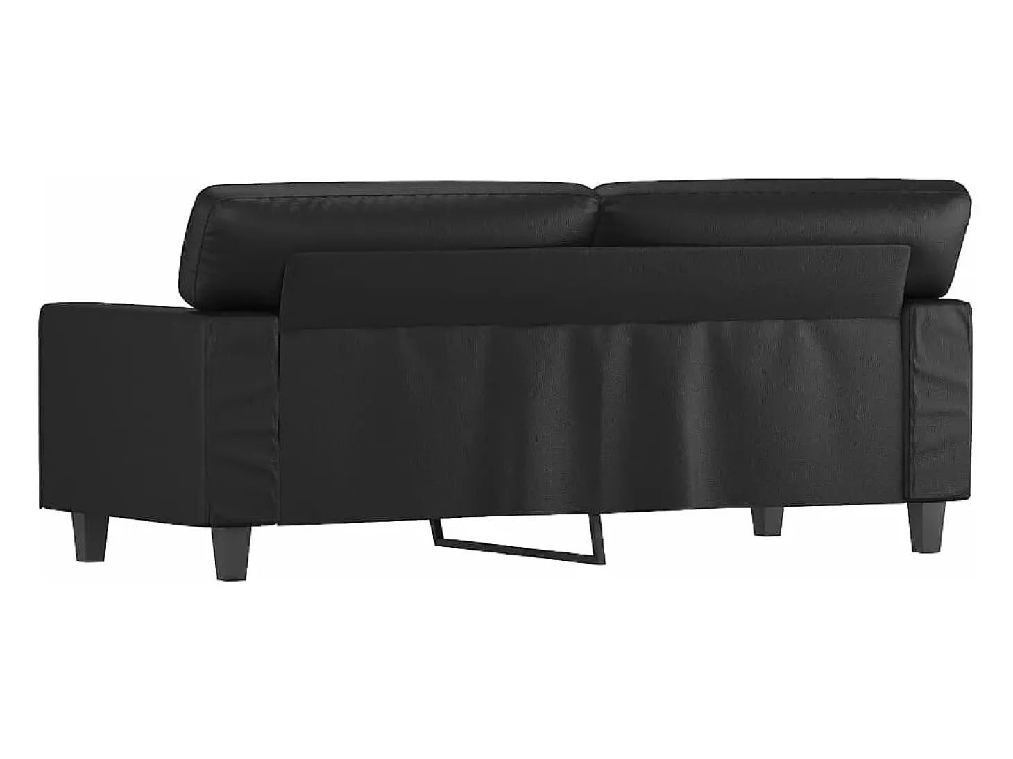 Sofá de 2 plazas de cuero sintético negro 140 cm