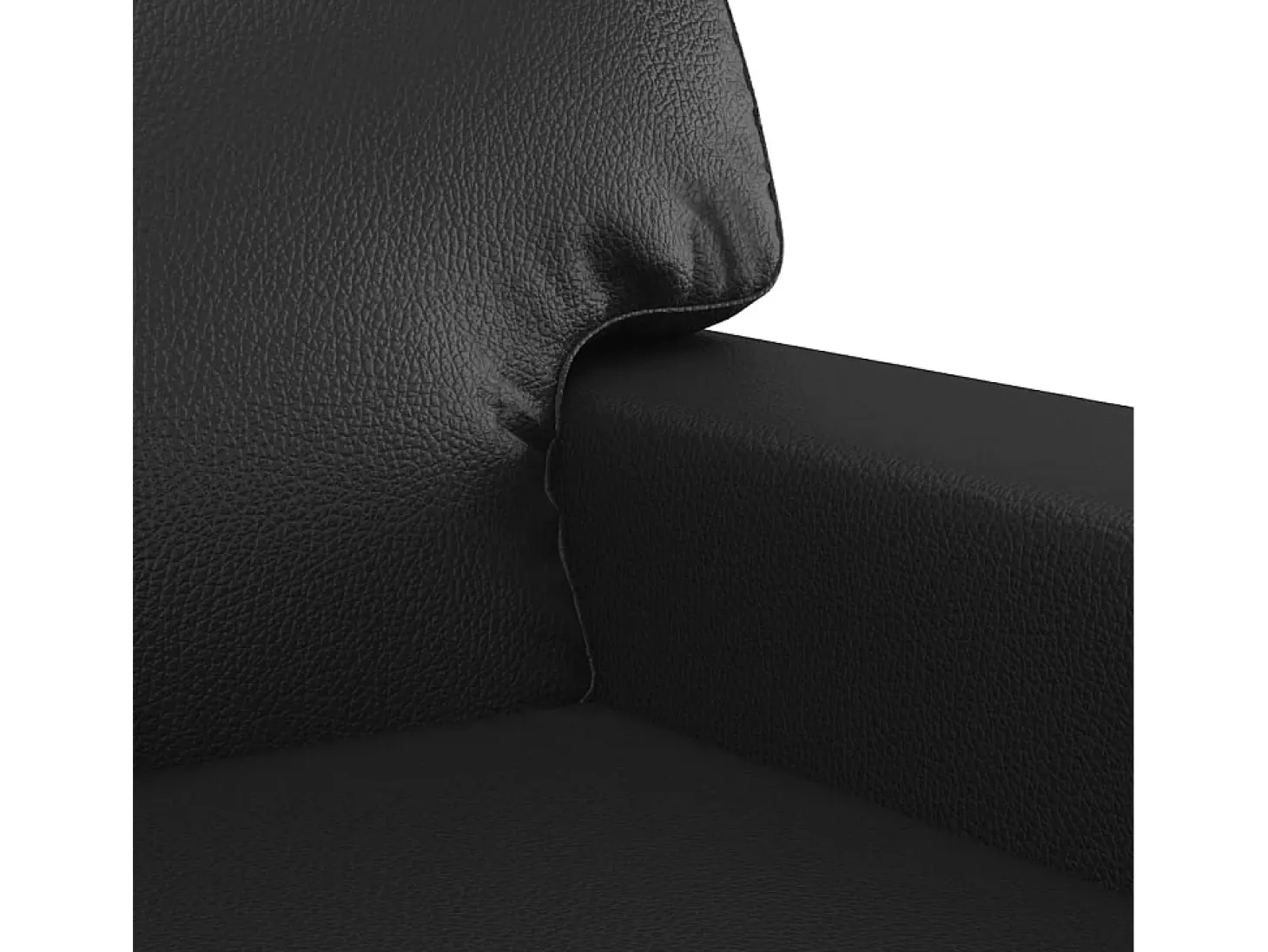 Sofá de 2 plazas de cuero sintético negro 140 cm