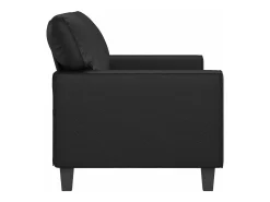 Sofá de 2 plazas de cuero sintético negro 140 cm