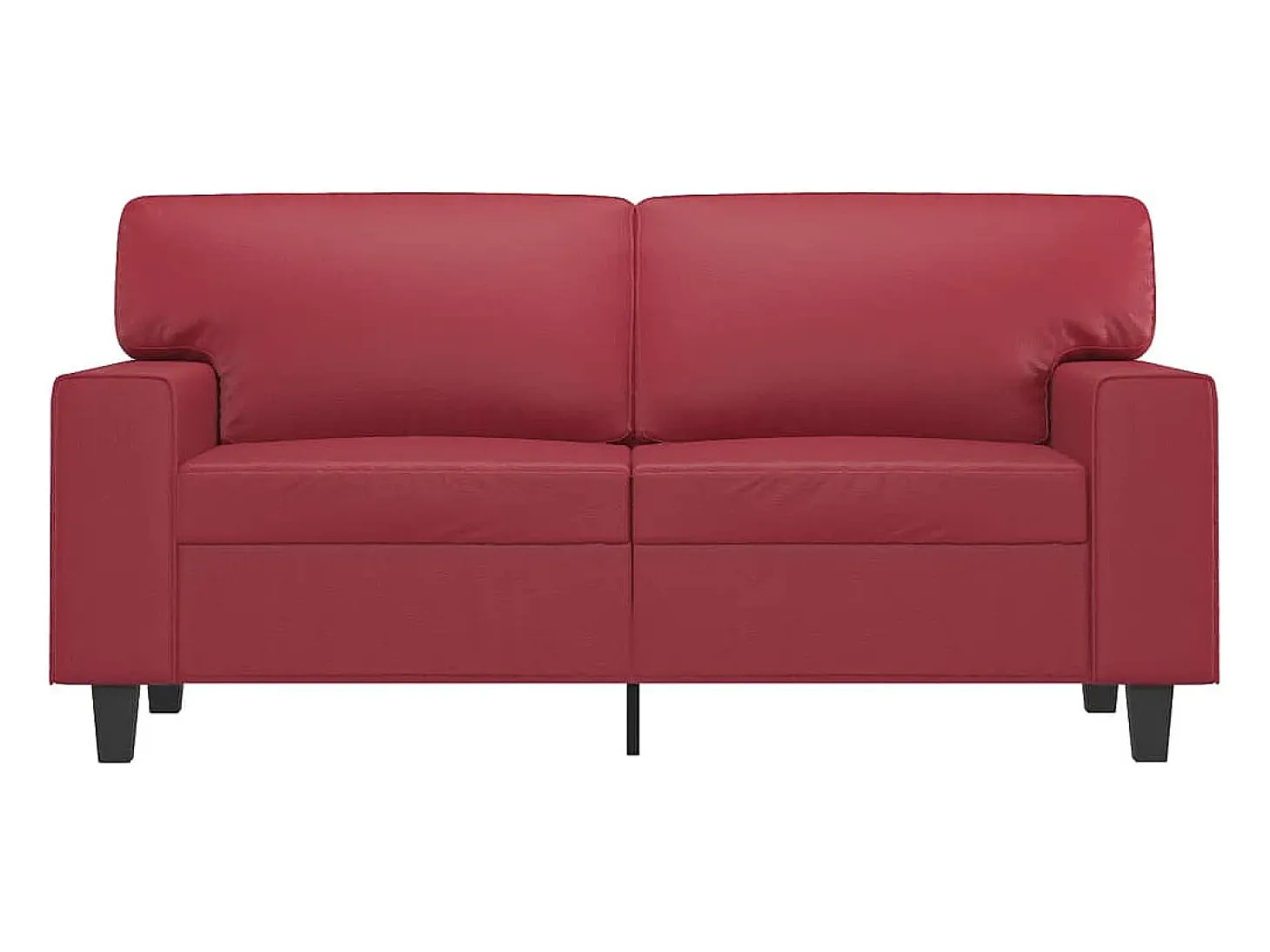 Sofá de 2 plazas de cuero sintético rojo tinto 120 cm