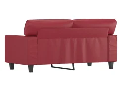 Sofá de 2 plazas de cuero sintético rojo tinto 120 cm