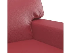 Sofá de 2 plazas de cuero sintético rojo tinto 120 cm