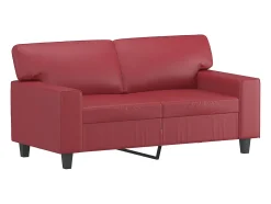 Sofá de 2 plazas de cuero sintético rojo tinto 120 cm