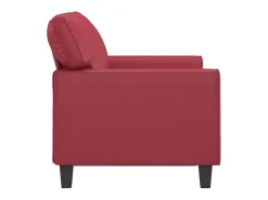 Sofá de 2 plazas de cuero sintético rojo tinto 120 cm