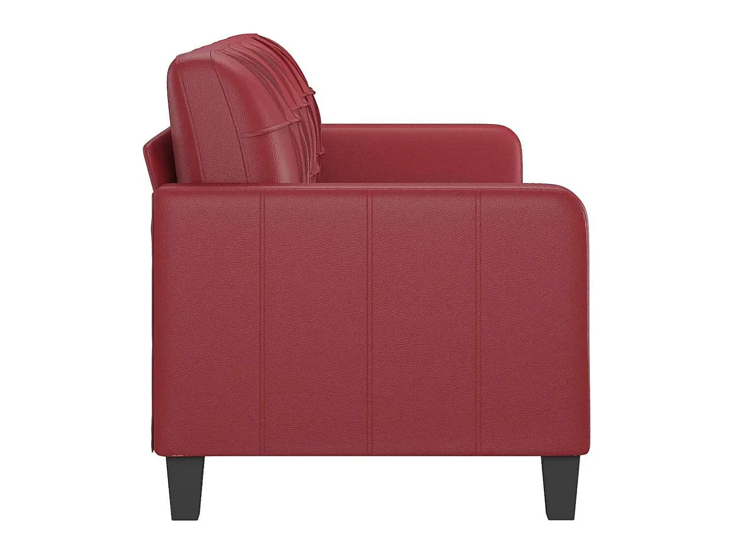 Sofá de 3 plazas de cuero sintético rojo vino 180 cm