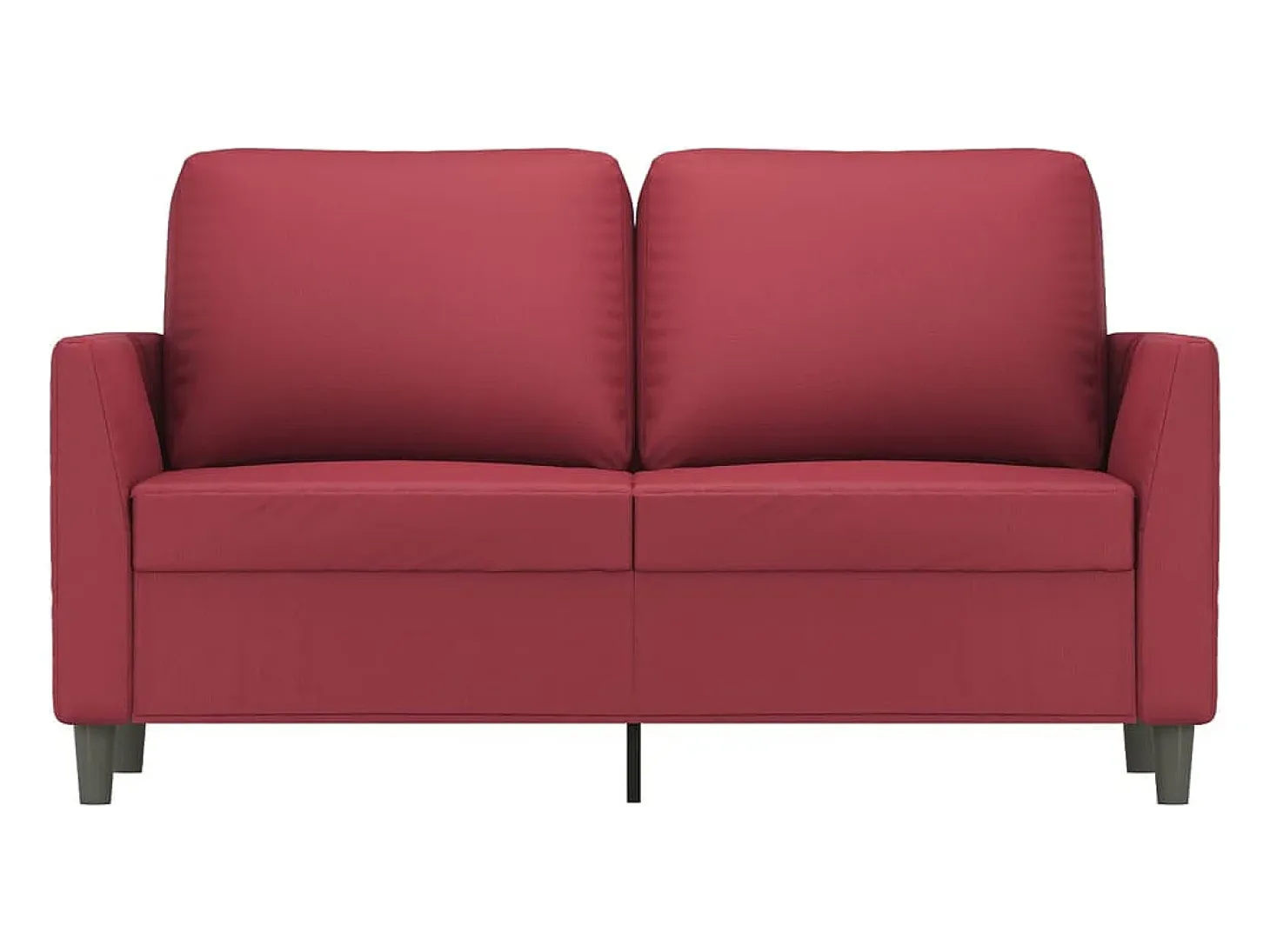 Sofá de 2 plazas de cuero sintético rojo vino 120 cm