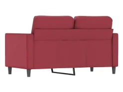 Sofá de 2 plazas de cuero sintético rojo vino 120 cm