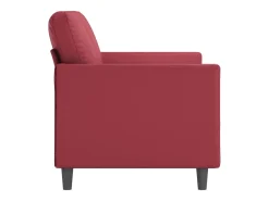 Sofá de 2 plazas de cuero sintético rojo vino 120 cm