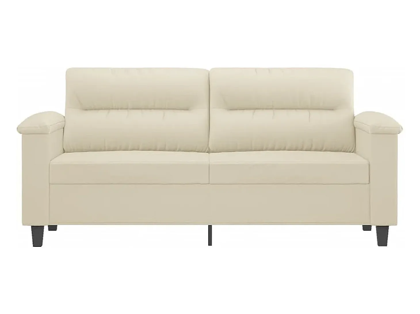 Sofá de 2 plazas de cuero sintético color crema 140 cm PWFG92887