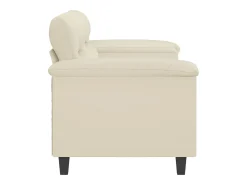 Sofá de 2 plazas de cuero sintético color crema 140 cm PWFG92887