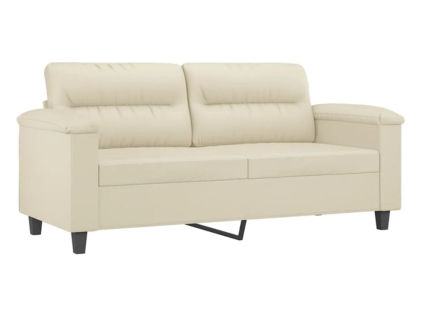 Sofá de 2 plazas de cuero sintético color crema 140 cm PWFG92887