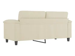 Sofá de 2 plazas de cuero sintético color crema 140 cm PWFG92887