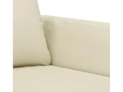 Sofá de 3 plazas de cuero sintético color crema 180 cm