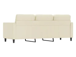 Sofá de 3 plazas de cuero sintético color crema 180 cm