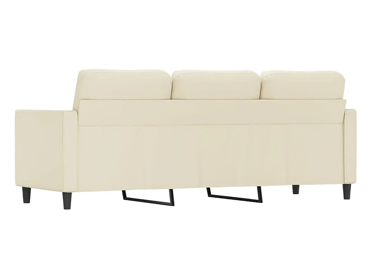 Sofá de 3 plazas de cuero sintético color crema 180 cm