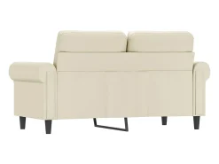 Sofá de 2 plazas de cuero sintético color crema 120 cm
