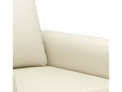 Sofá de 2 plazas de cuero sintético color crema 120 cm