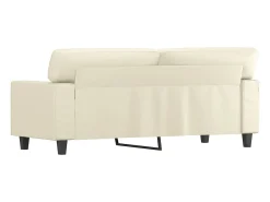 Sofá de 2 plazas de cuero sintético color crema 140 cm