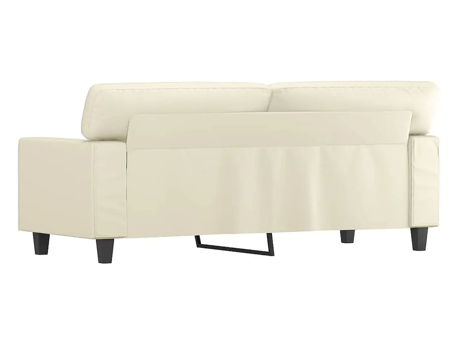 Sofá de 2 plazas de cuero sintético color crema 140 cm