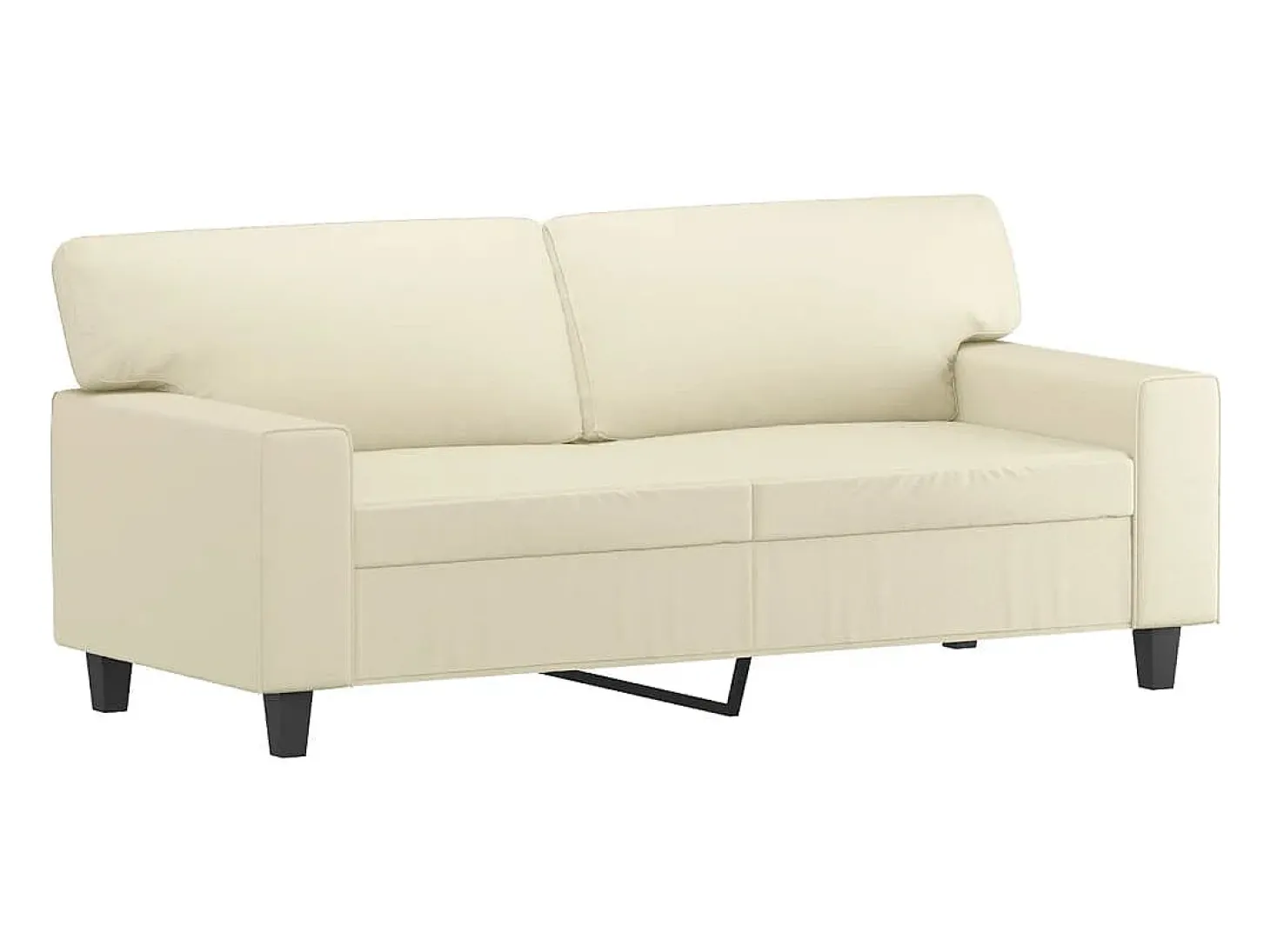 Sofá de 2 plazas de cuero sintético color crema 140 cm