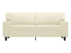 Sofá de 2 plazas de cuero sintético color crema 140 cm